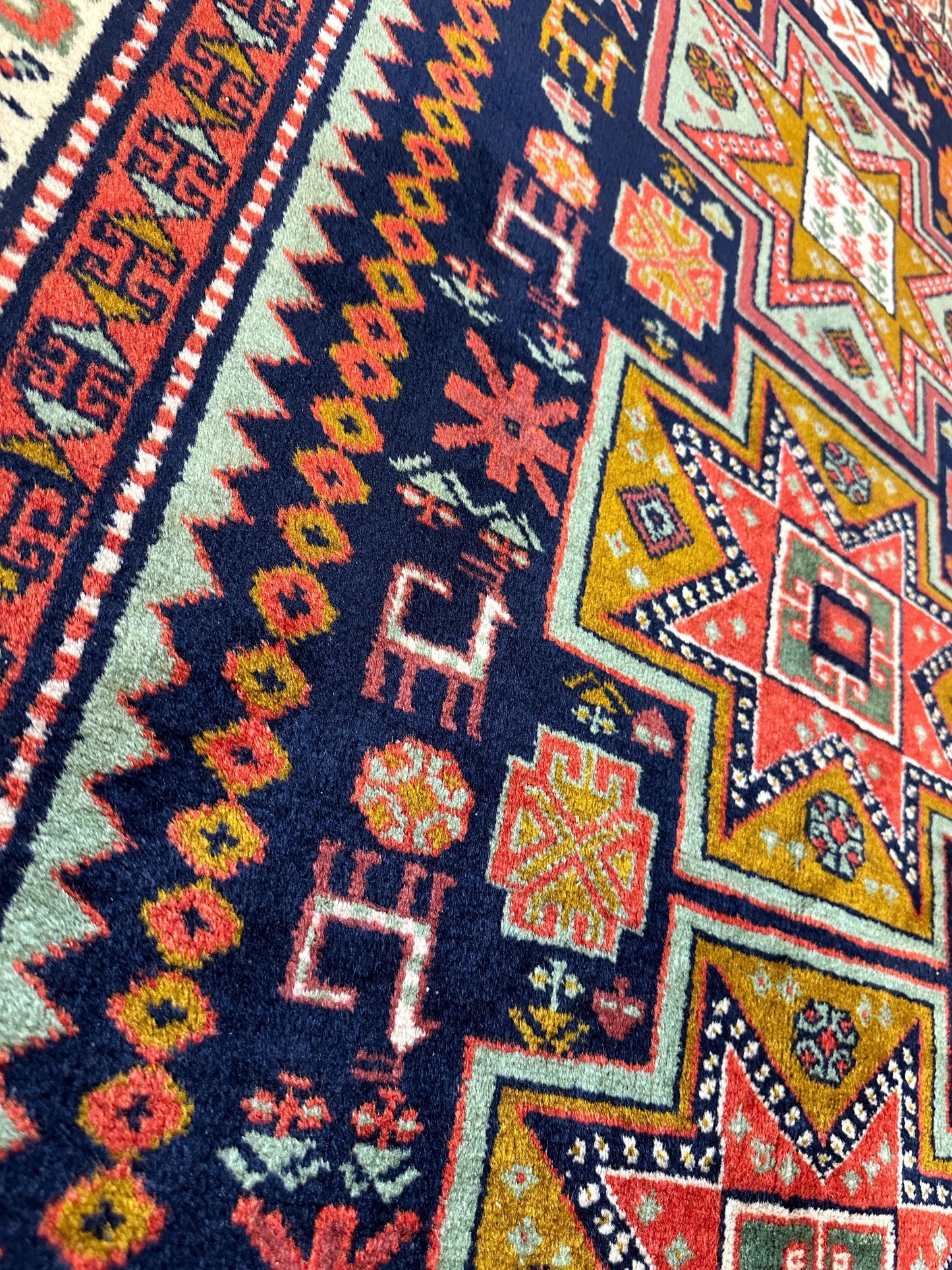 Vintage Armenian Karabakh/Artsakh Wool Rug | 1960s Hand-Knotted 4x7 - Nuvé