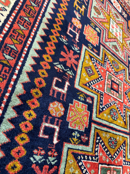 Vintage Armenian Karabakh/Artsakh Wool Rug | 1960s Hand-Knotted 4x7 - Nuvé