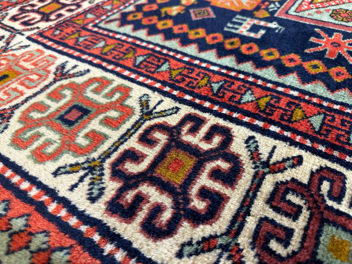 Vintage Armenian Karabakh/Artsakh Wool Rug | 1960s Hand-Knotted 4x7 - Nuvé