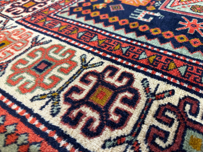 Vintage Armenian Karabakh/Artsakh Wool Rug | 1960s Hand-Knotted 4x7 - Nuvé