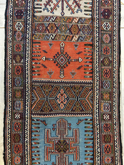 Vintage Kurdish Qochan Runner 2’9” x 12’9” - Nuvé