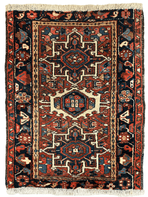 Vintage Persian Karaja Heriz Runner 24”x33” - Nuvé