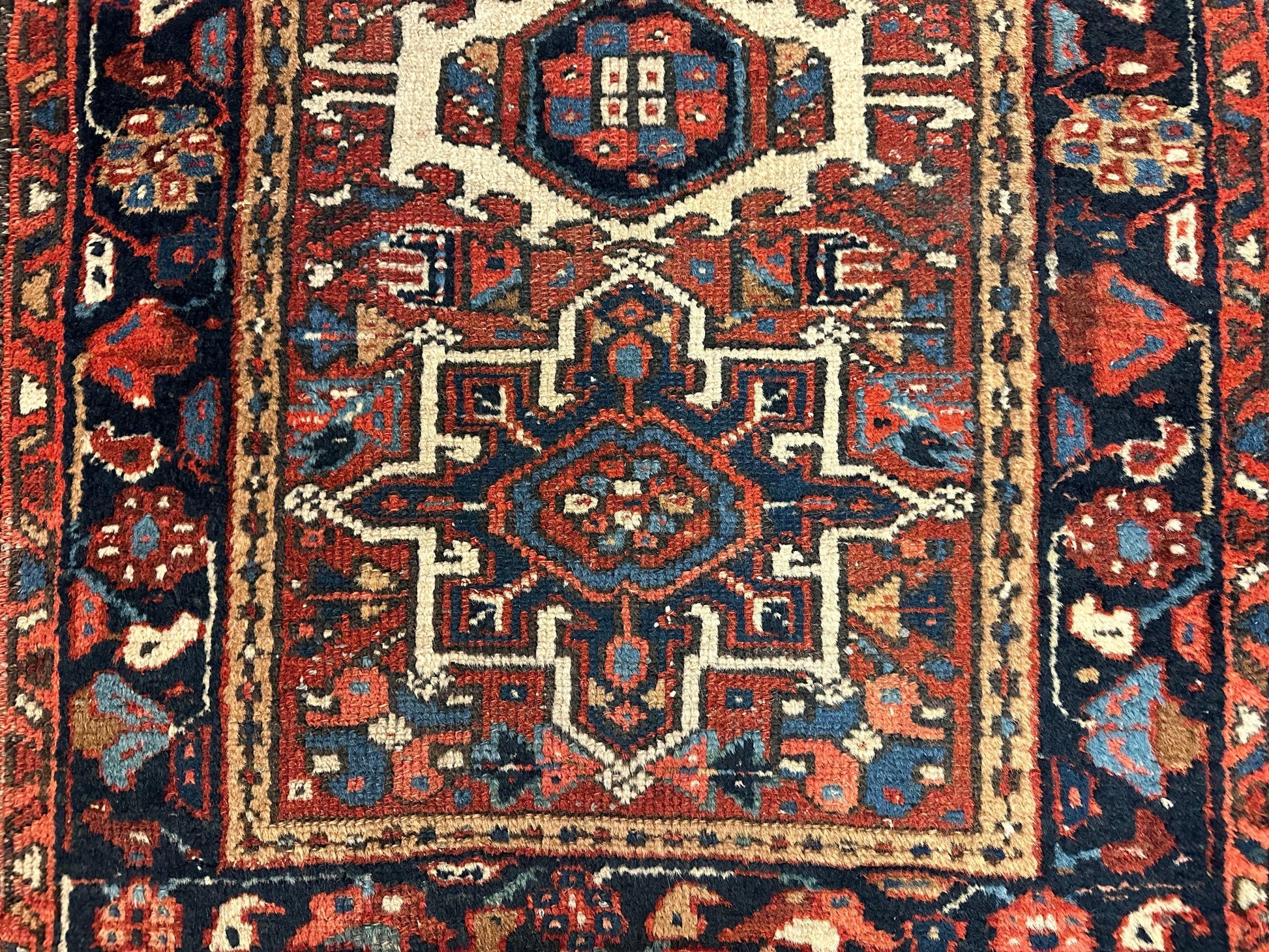 Vintage Persian Karaja Heriz Runner 24”x33” - Nuvé