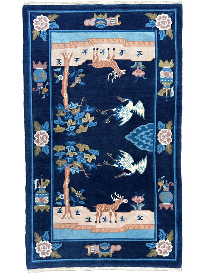 Vintage Pictorial Tibetan Rug 3’ x 5’1” - Nuvé