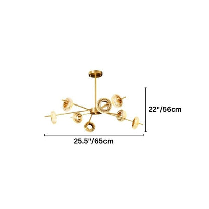 Modern Volrin chandelier by Residence Supply featuring glass design and 25.5-inch dimensions, ideal for contemporary lighting decor.