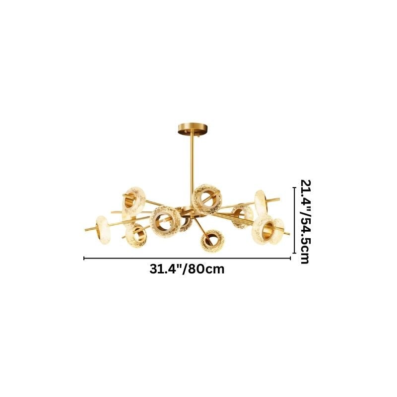 Modern Volrin chandelier by Residence Supply featuring glass design and 31.4-inch dimensions, perfect for contemporary lighting.