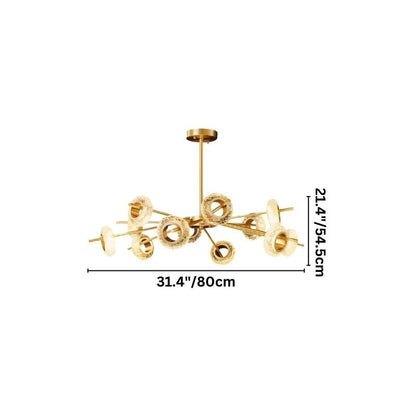 Modern Volrin chandelier by Residence Supply featuring glass design and 31.4-inch dimensions, perfect for contemporary lighting.