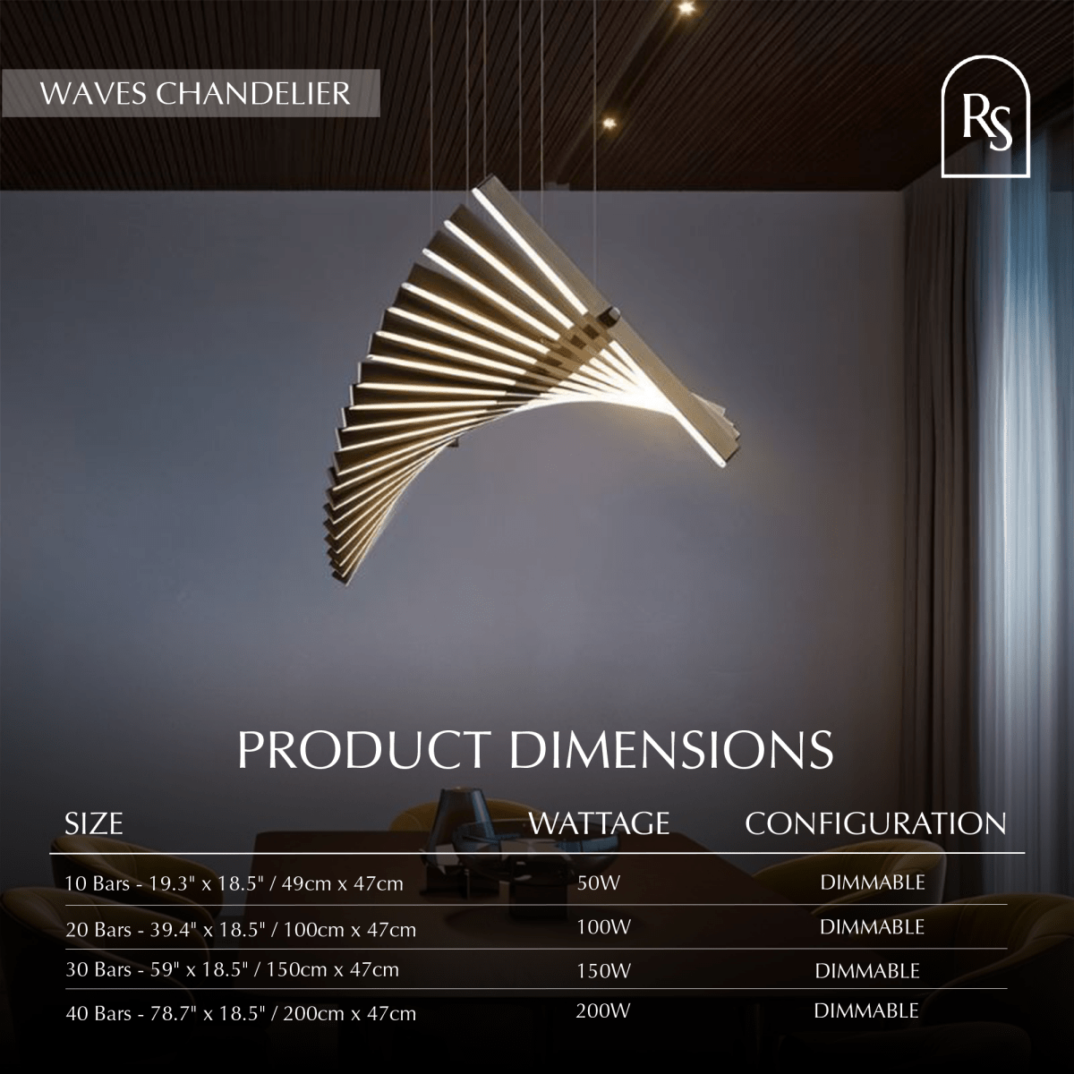 Waves Chandelier - Nuvé