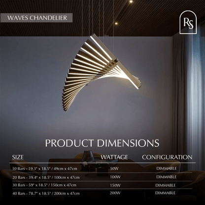 Waves Chandelier - Nuvé