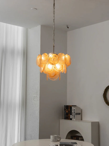 Retro Glass Disc Chandelier
