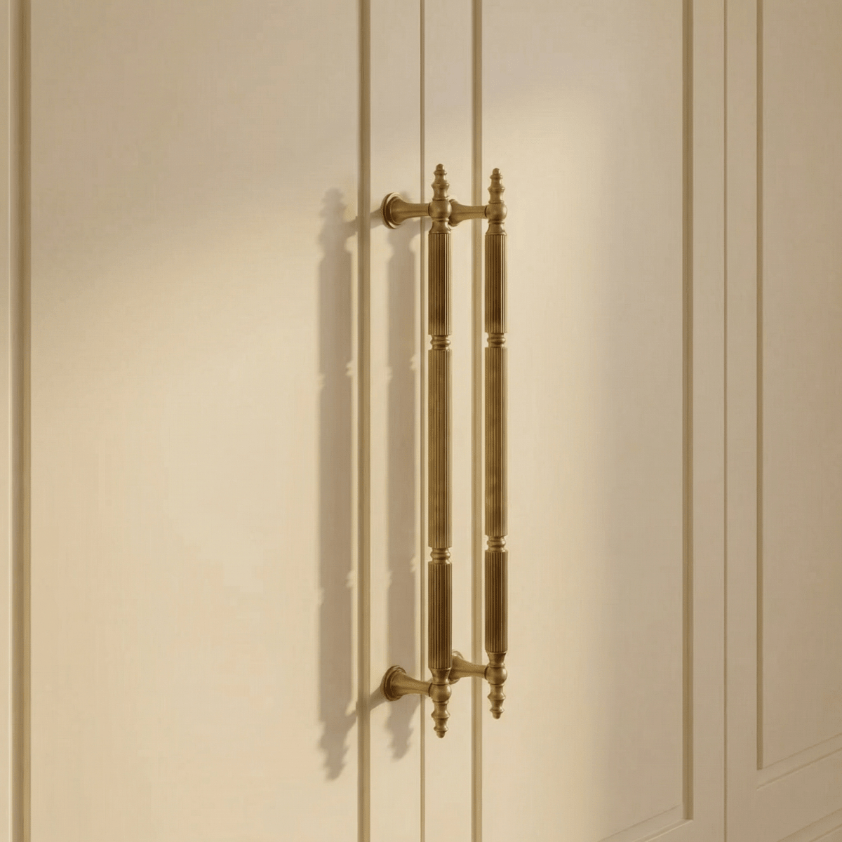 Yasha knob and pull bar from Residence Supply, showcasing sleek metal cabinet hardware with modern design for kitchen or furniture.