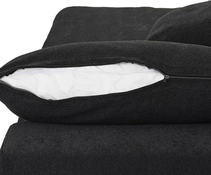 Nuvé® Solace Modular Bouclé Cloud Sofa - Obsidian Black - 5-Seater Corner Sectional (V-Shaped) - Nuvé