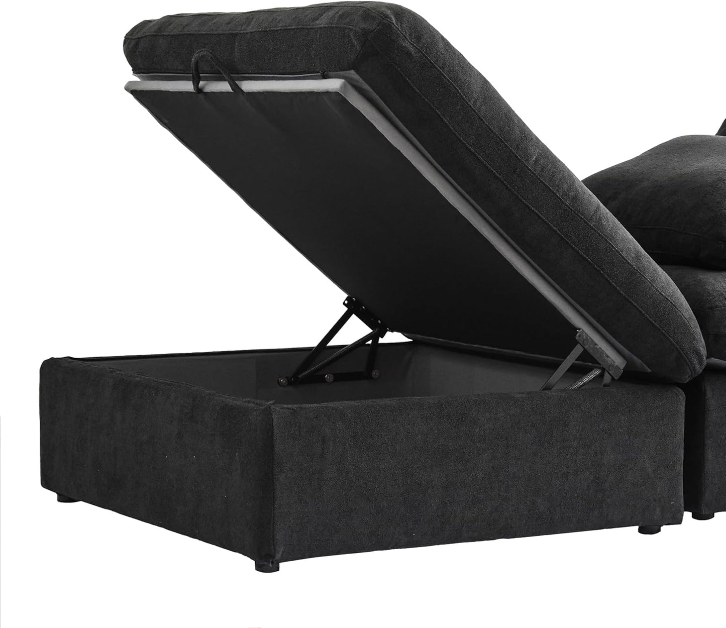 Nuvé® Solace Modular Bouclé Cloud Sofa - Obsidian Black - 4-Seater Sofa - Nuvé