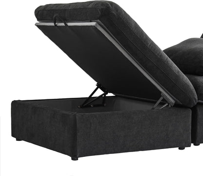 Nuvé® Solace Modular Bouclé Cloud Sofa - Obsidian Black - 4-Seater Sofa - Nuvé