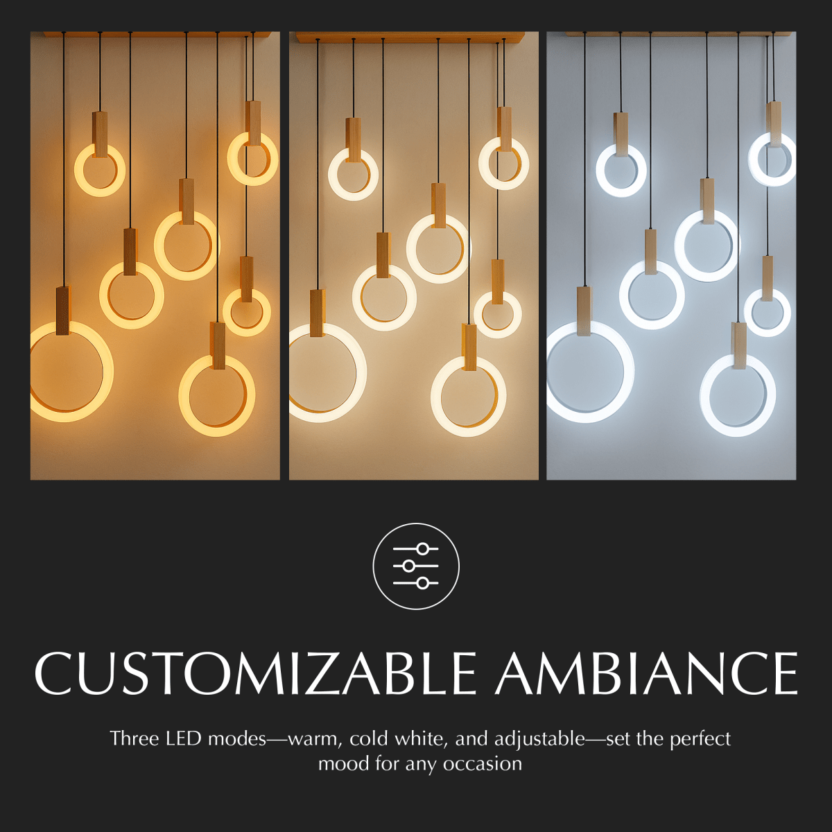 Zalaph Chandelier by Residence Supply featuring a modern design with multiple hanging light fixtures and decorative metal accents.