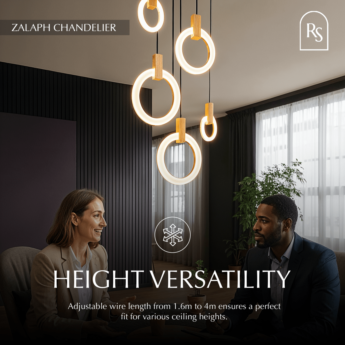 Zalaph chandelier by Residence Supply featuring multiple hanging glass pendants and a modern, elegant design.