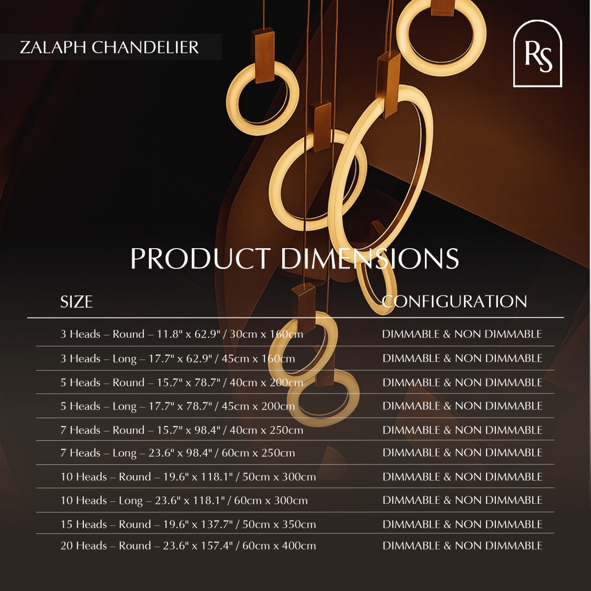 Elegant Zalaph chandelier by Residence Supply featuring multiple glass pendants and a modern brass finish.