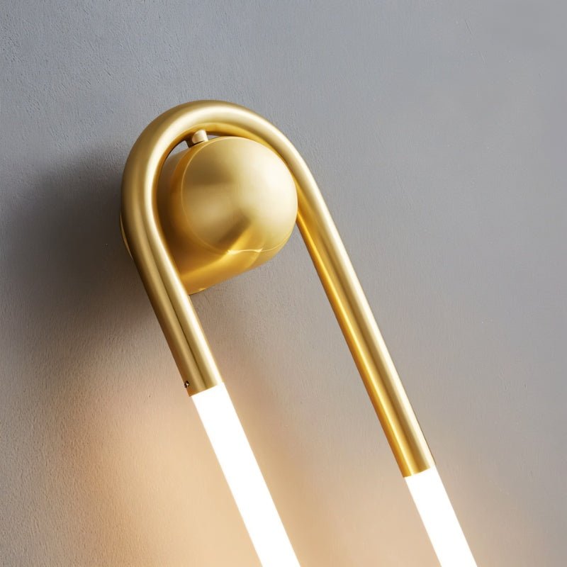 Modern Zenn Wall Lamp by Residence Supply featuring brass finish and sleek design for stylish interior lighting.